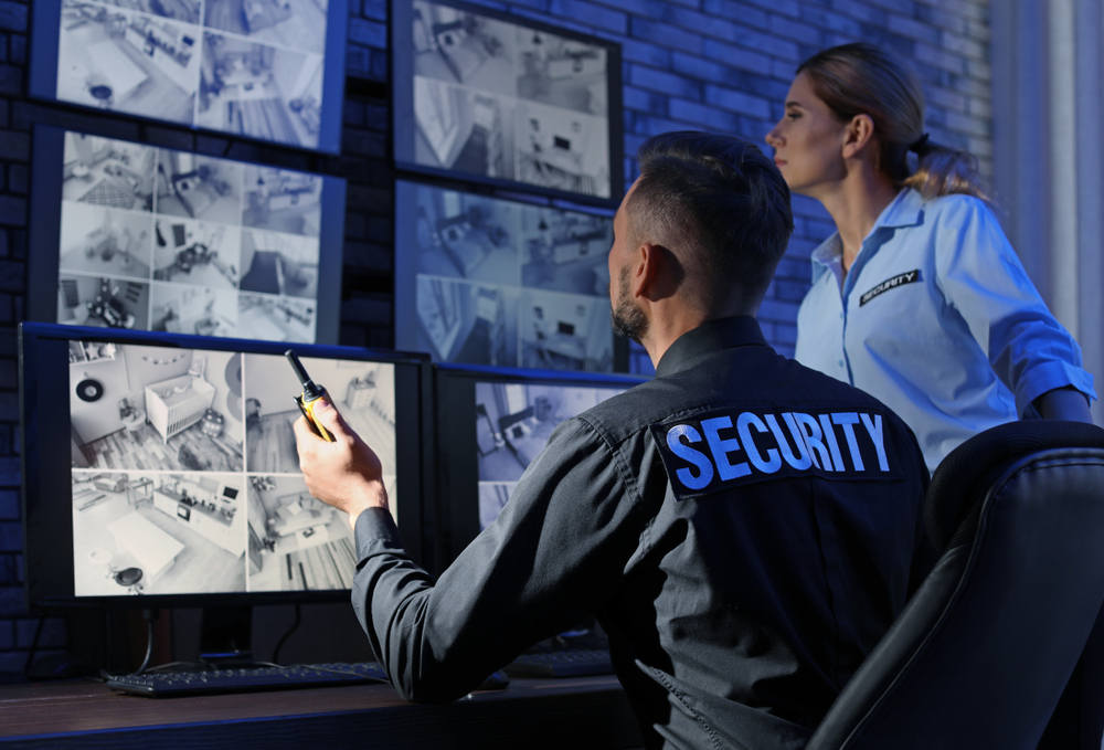 Security,Guards,Monitoring,Modern,Cctv,Cameras,Indoors